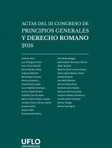 Actas del III Congreso de Principios Generales y Derecho Romano